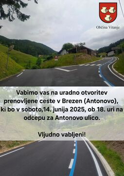 Vabilo na otvoritev ceste