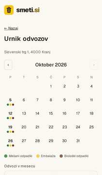 Urnik odvoza
